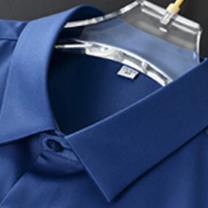 Kent | Men's Long Sleeve Satin Shirt with Button-Up