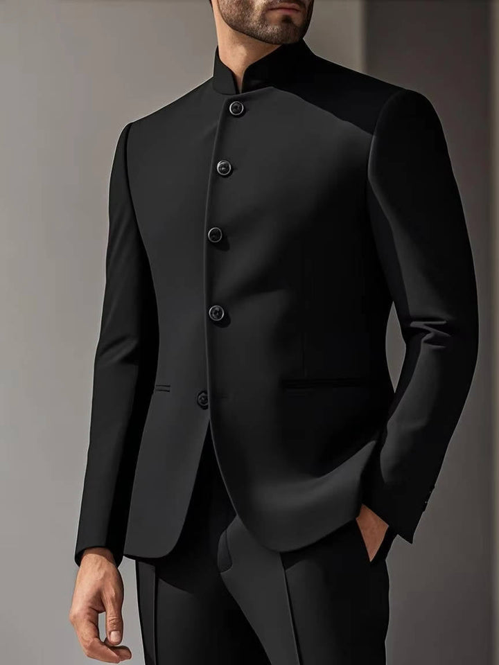 Wyatt | Men's Two Piece Suit Set with Nehru Collar Top and Pants
