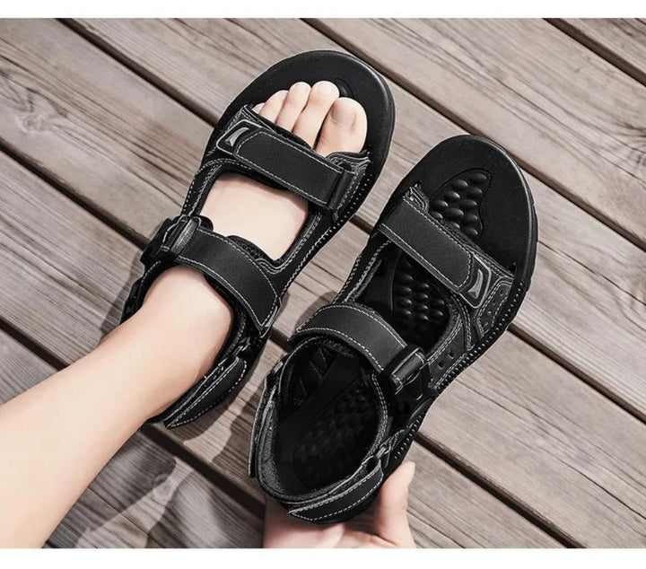 Olvan | Men's Open Toe Outdoor Sandals with Velcro Strap