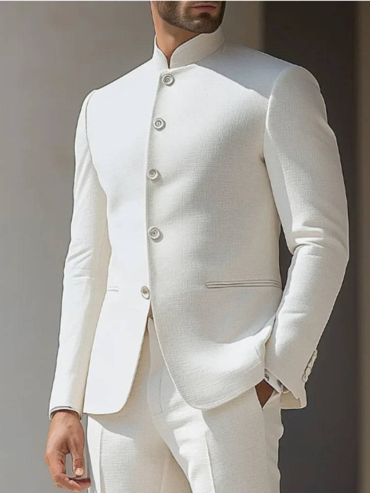 Wyatt | Men's Two Piece Suit Set with Nehru Collar Top and Pants
