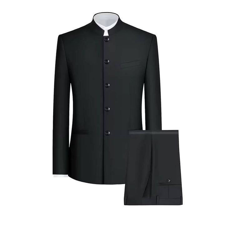 Wyatt | Men's Two Piece Suit Set with Nehru Collar Top and Pants