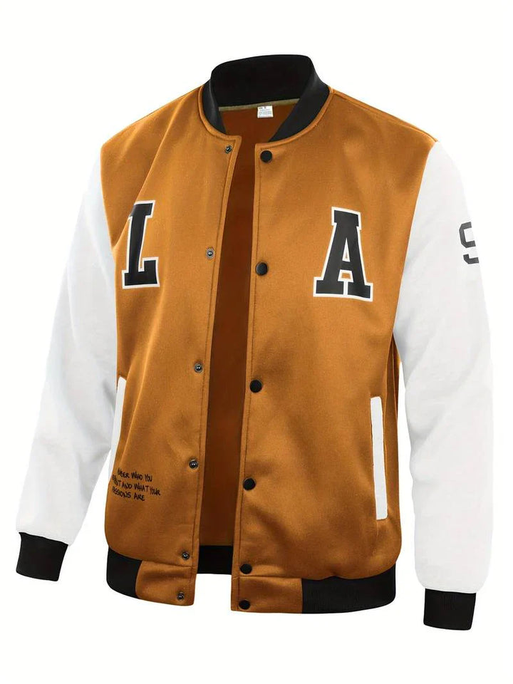 Stefan | Men’s Print Letters Bomber Jacket