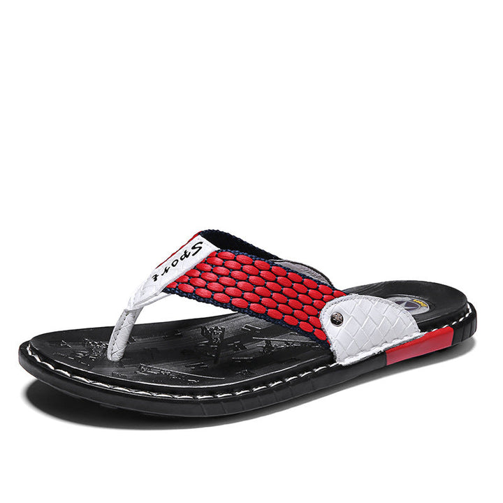 Toby | Men's Weave Leather Slippers