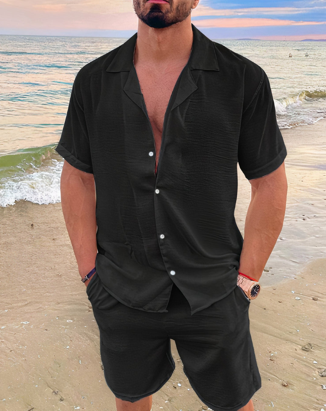 Brenner | Men’s Summer Set with Button Up Shirt and Shorts