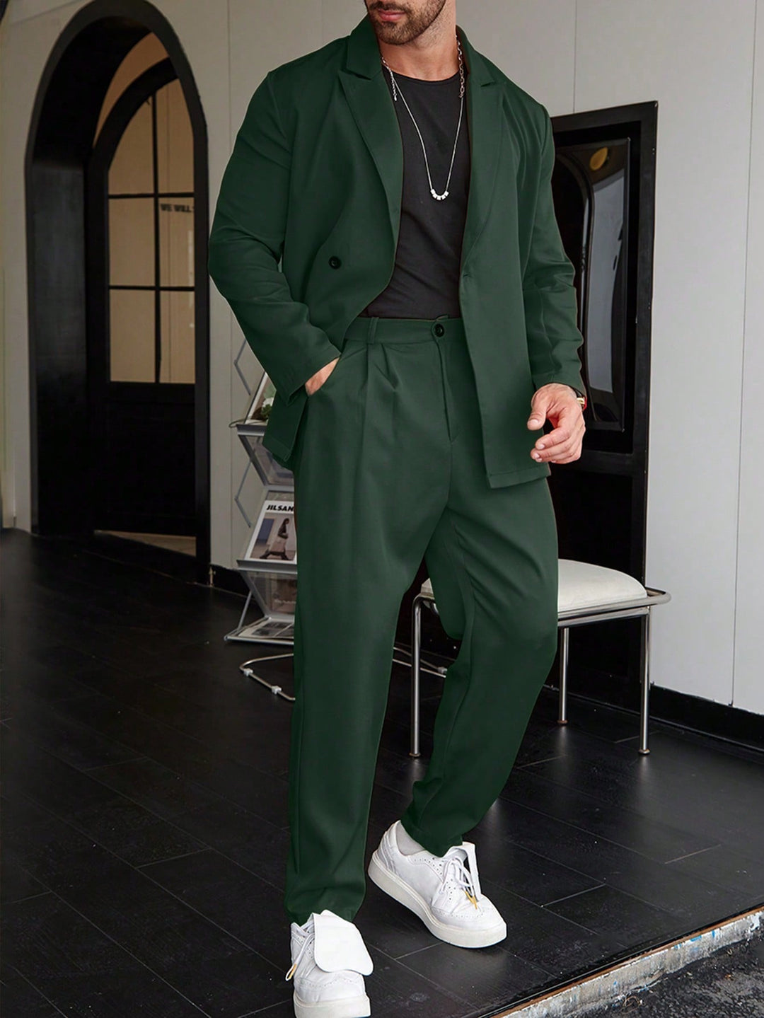 Blake | Men's Two Piece Set with Blazer and High Waisted Pants