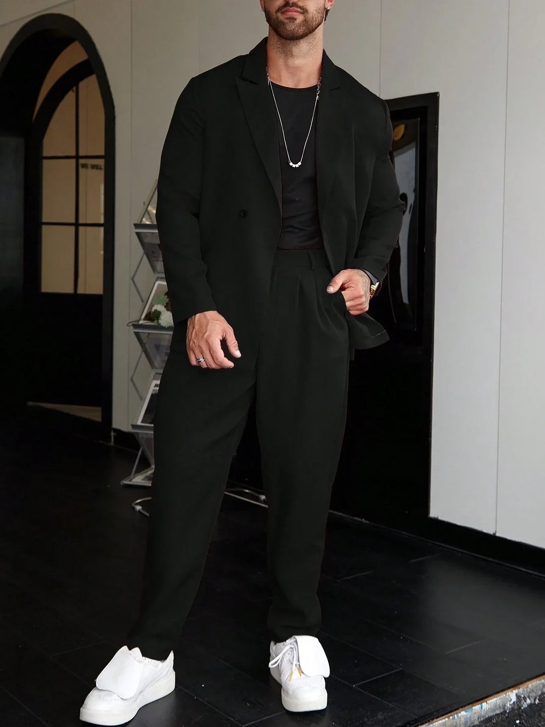 Blake | Men's Two Piece Set with Blazer and High Waisted Pants
