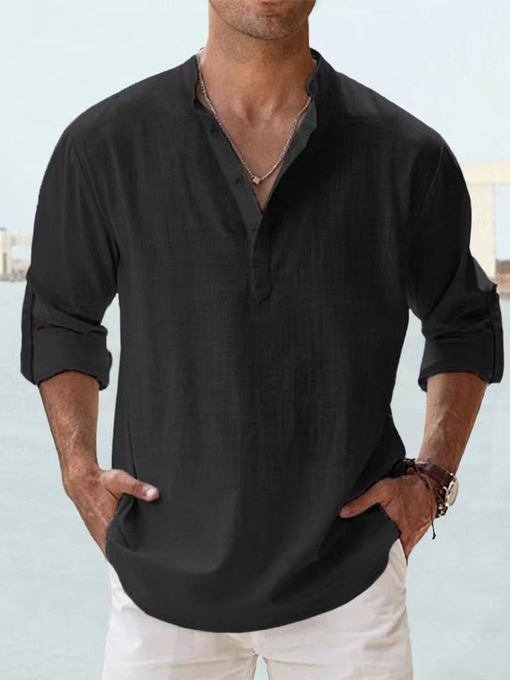 Nolan | Men's Casual Linen Summer Shirt with Quarter Buttons