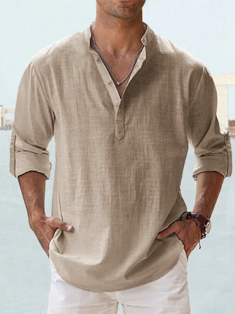 Nolan | Men's Casual Linen Summer Shirt with Quarter Buttons