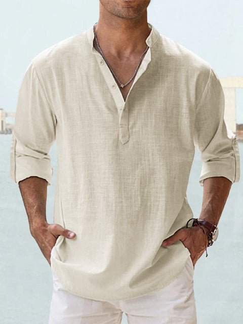 Nolan | Men's Casual Linen Summer Shirt with Quarter Buttons
