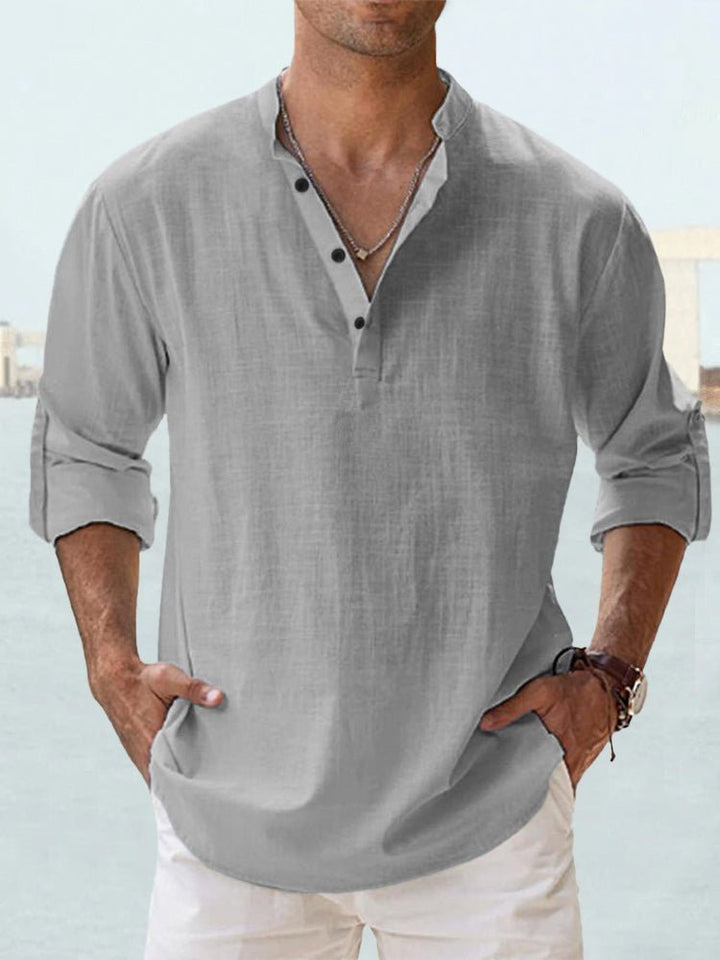 Nolan | Men's Casual Linen Summer Shirt with Quarter Buttons