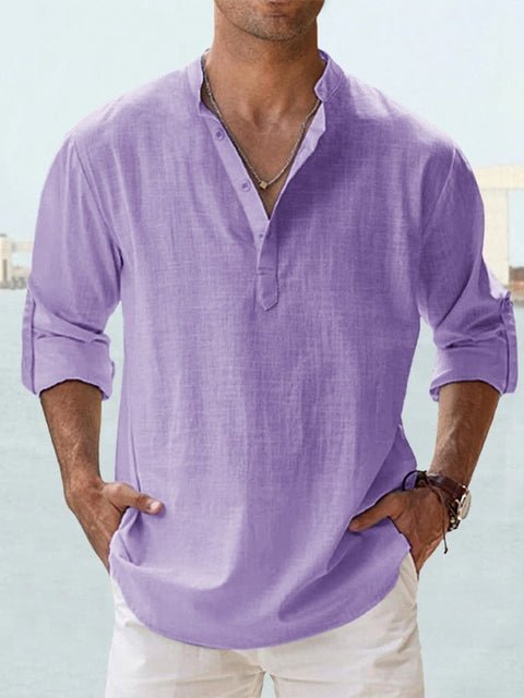 Nolan | Men's Casual Linen Summer Shirt with Quarter Buttons