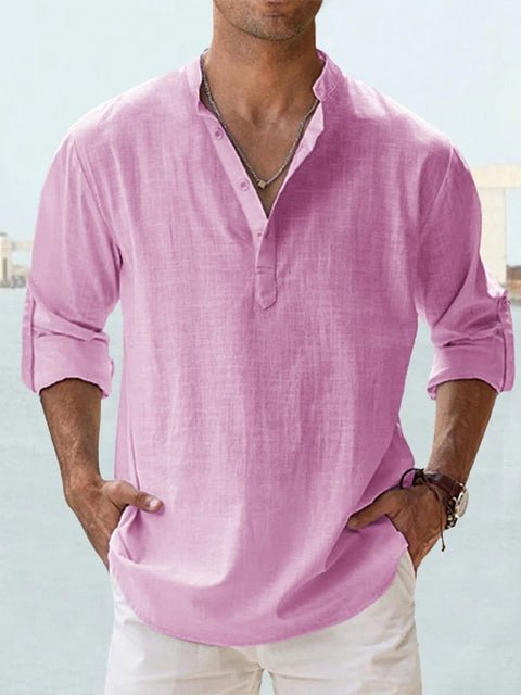 Nolan | Men's Casual Linen Summer Shirt with Quarter Buttons