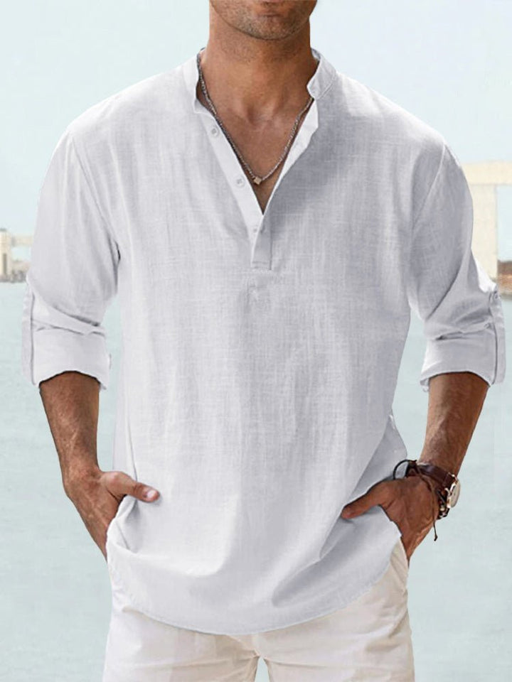 Nolan | Men's Casual Linen Summer Shirt with Quarter Buttons