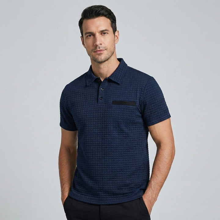 Walter | Men's Waffle Polo Shirt with Chest Pocket