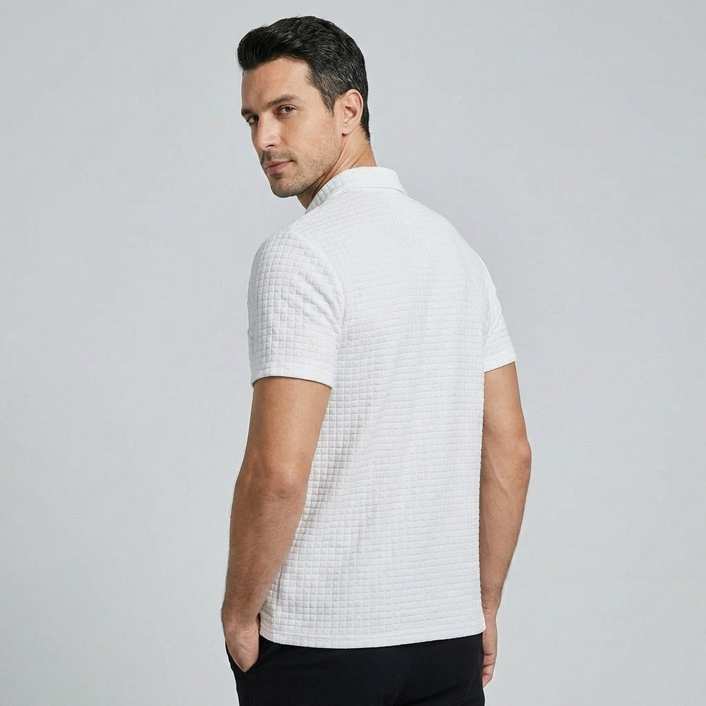 Walter | Men's Waffle Polo Shirt with Chest Pocket