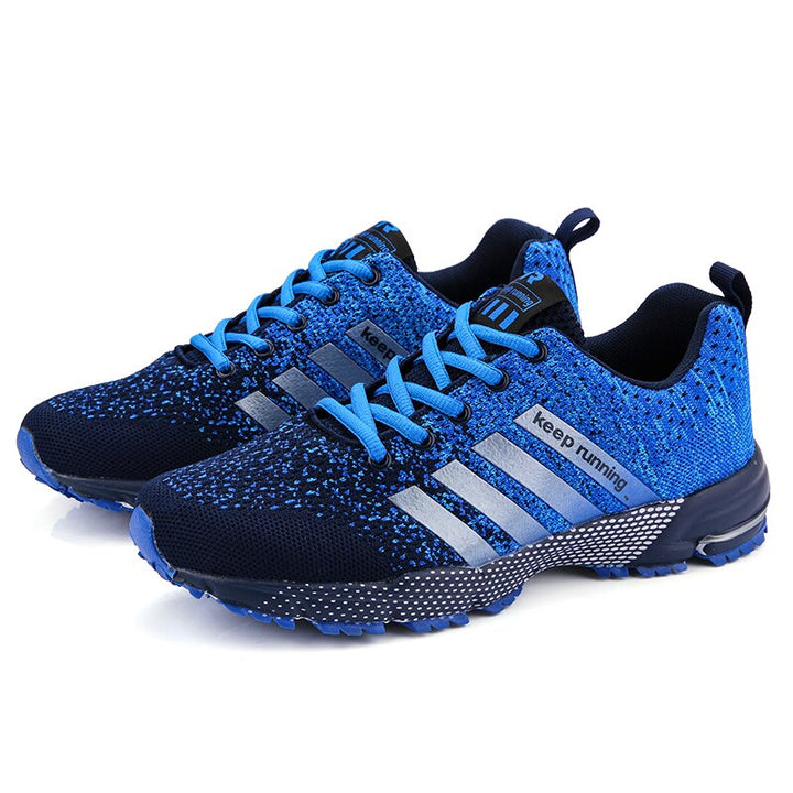 Aero | Men's Mesh Running Sneakers with Lace Up and Striped Style