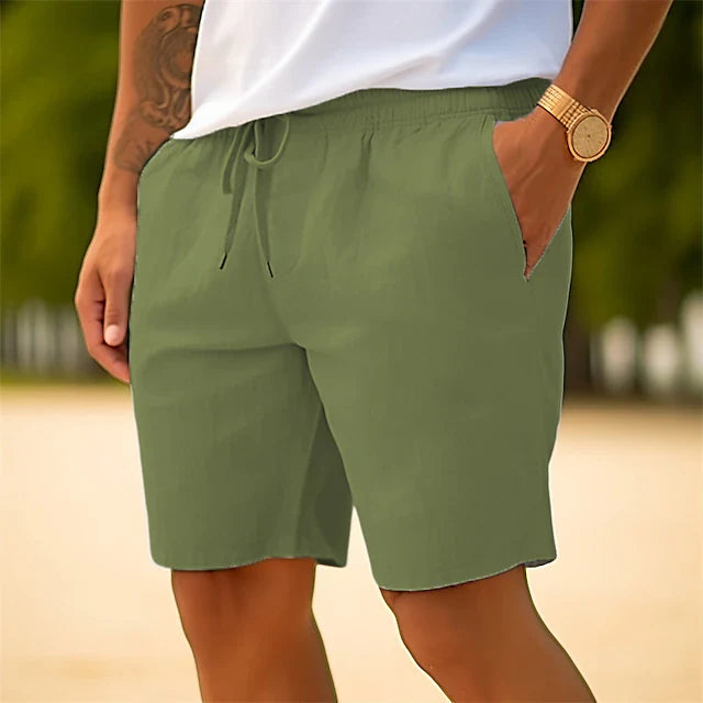 Victorio | Men's Lightweight Linen Shorts with Elastic Waist and Drawstring