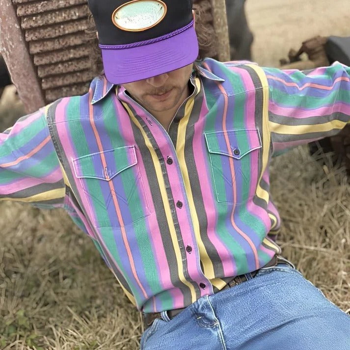 Logan | Men's Striped Multicolor Shirt with Long Sleeve and Buttons