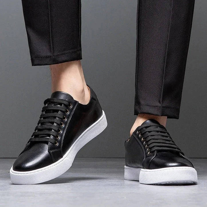 Evan | Men's Leather Low Top Sneakers with Lace Up