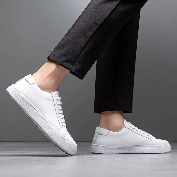 Evan | Men's Leather Low Top Sneakers with Lace Up