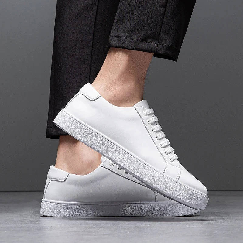 Evan | Men's Leather Low Top Sneakers with Lace Up