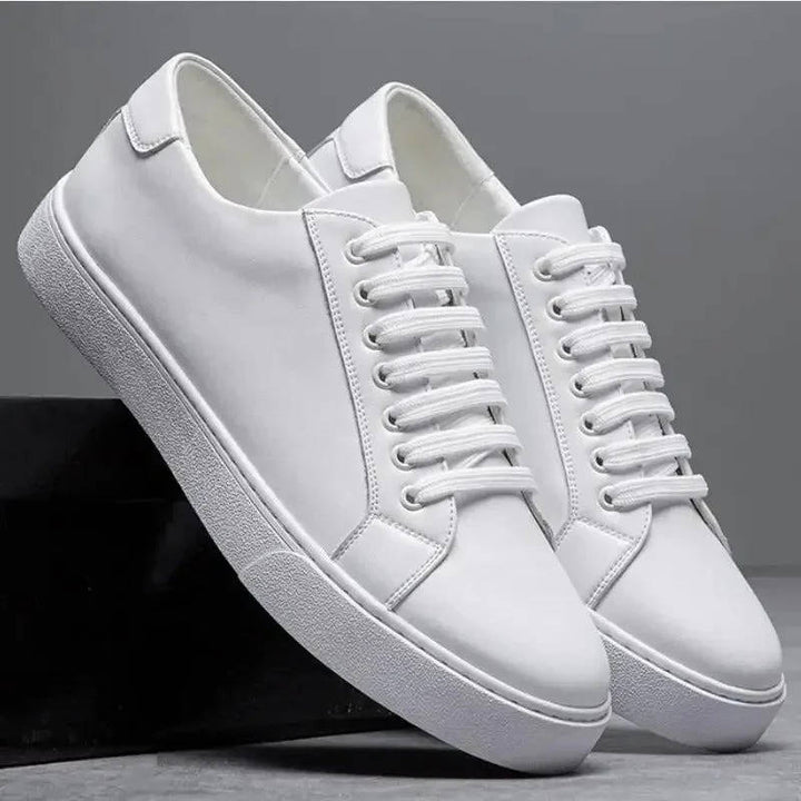 Evan | Men's Leather Low Top Sneakers with Lace Up