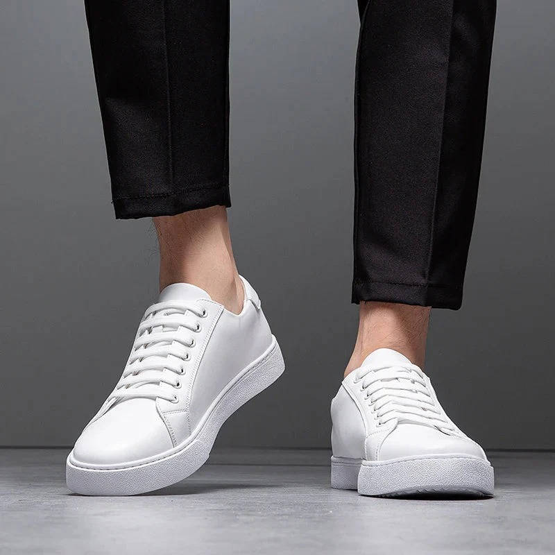 Evan | Men's Leather Low Top Sneakers with Lace Up