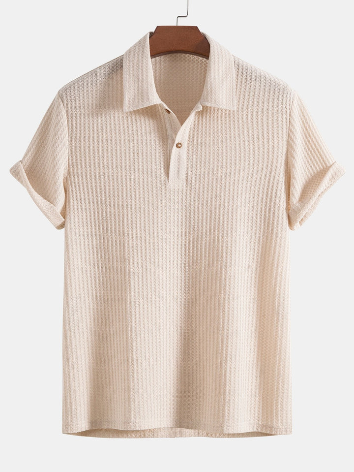 Chino | Men’s Waffle Knit Polo Shirt with Short Sleeve
