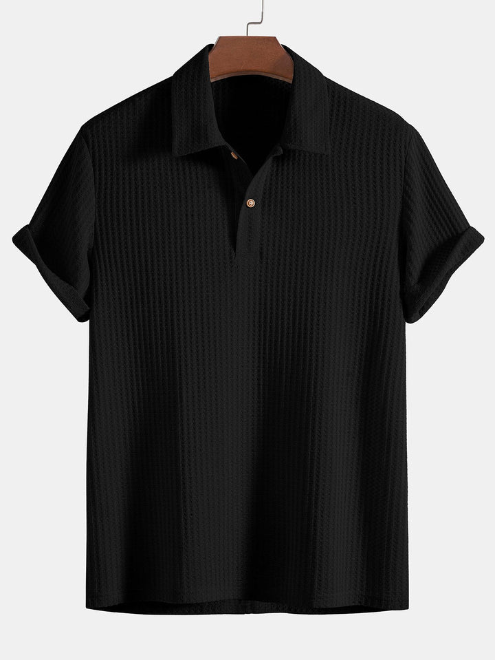 Chino | Men’s Waffle Knit Polo Shirt with Short Sleeve