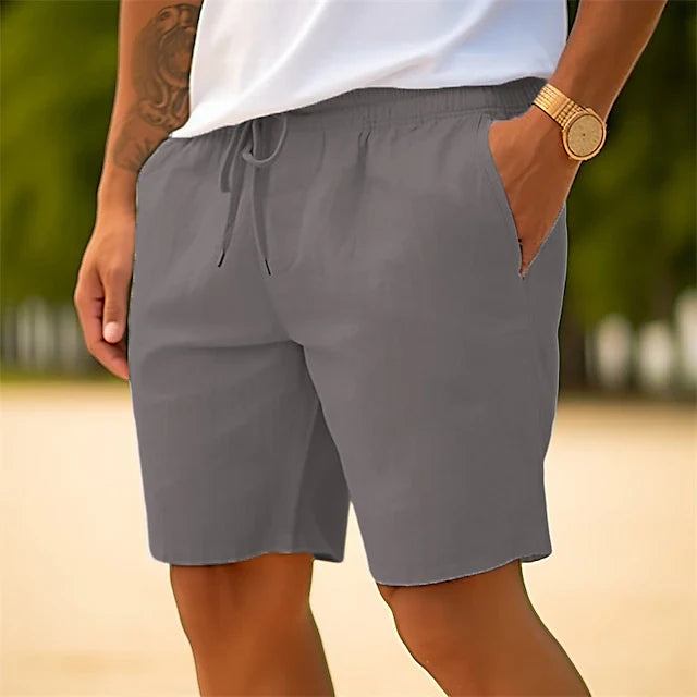 Victorio | Men's Lightweight Linen Shorts with Elastic Waist and Drawstring
