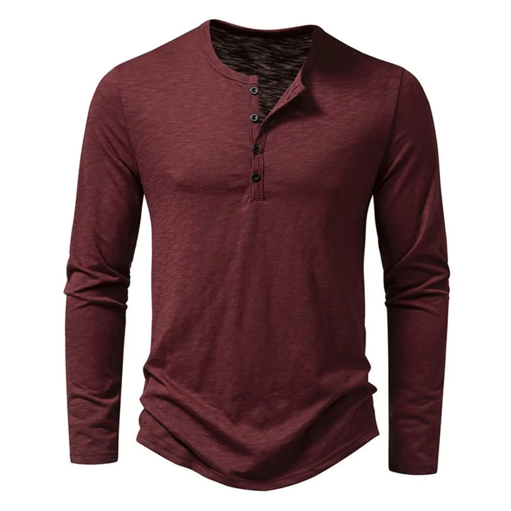 Valentino | Men’s Crew Neck Long Sleeve Shirt with Quarter Buttons