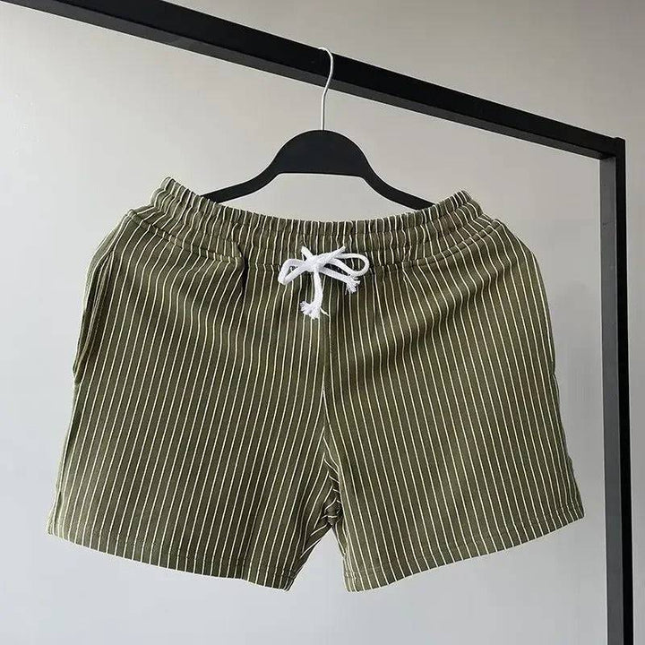 Landon | Men's Striped Summer Shorts with Drawstring