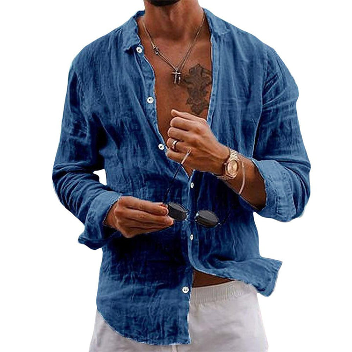 Alden | Men’s Casual Linen Button-Down Shirt with Long Sleeve