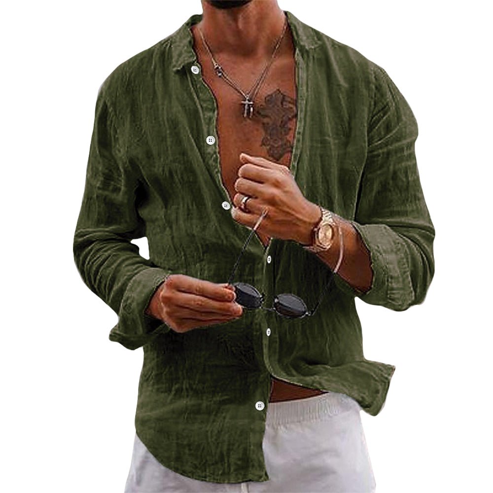 Alden | Men’s Casual Linen Button-Down Shirt with Long Sleeve