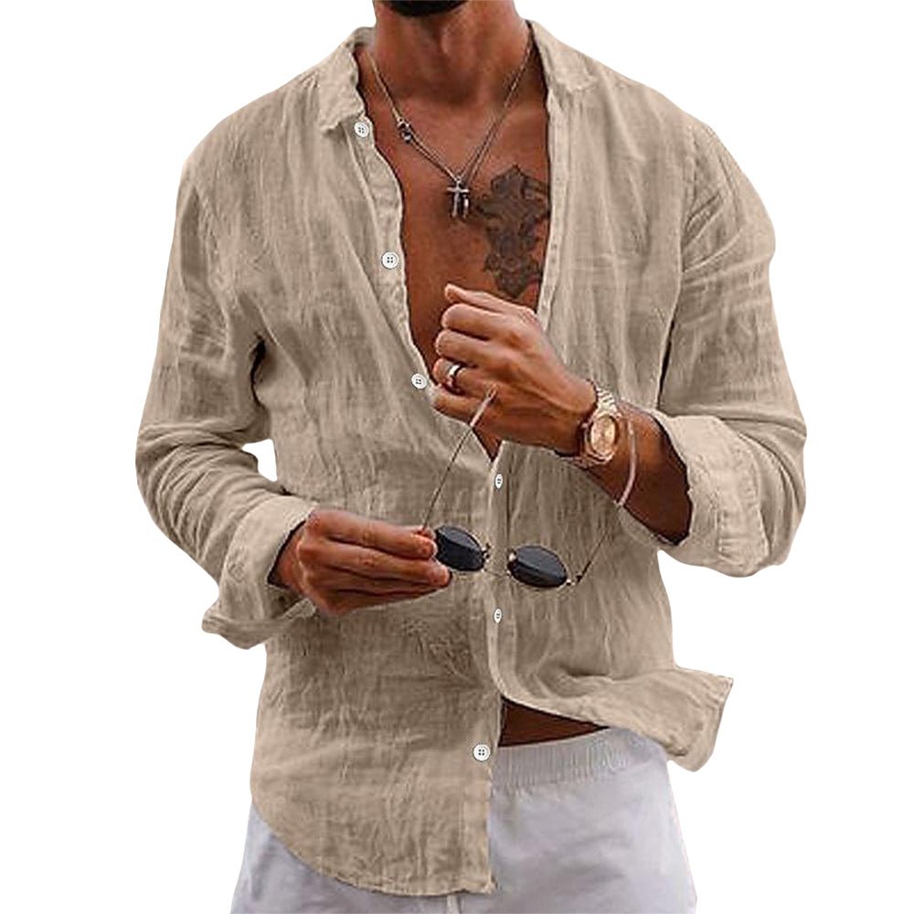 Alden | Men’s Casual Linen Button-Down Shirt with Long Sleeve