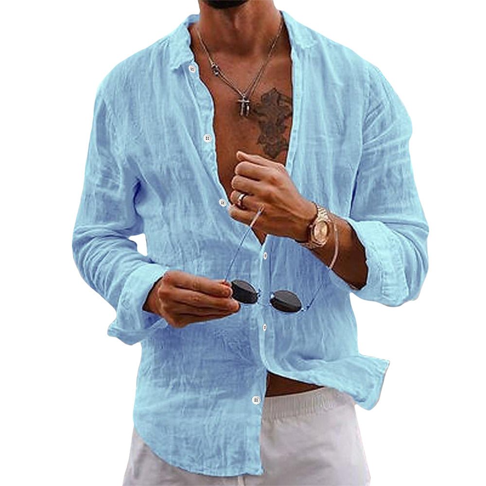 Alden | Men’s Casual Linen Button-Down Shirt with Long Sleeve