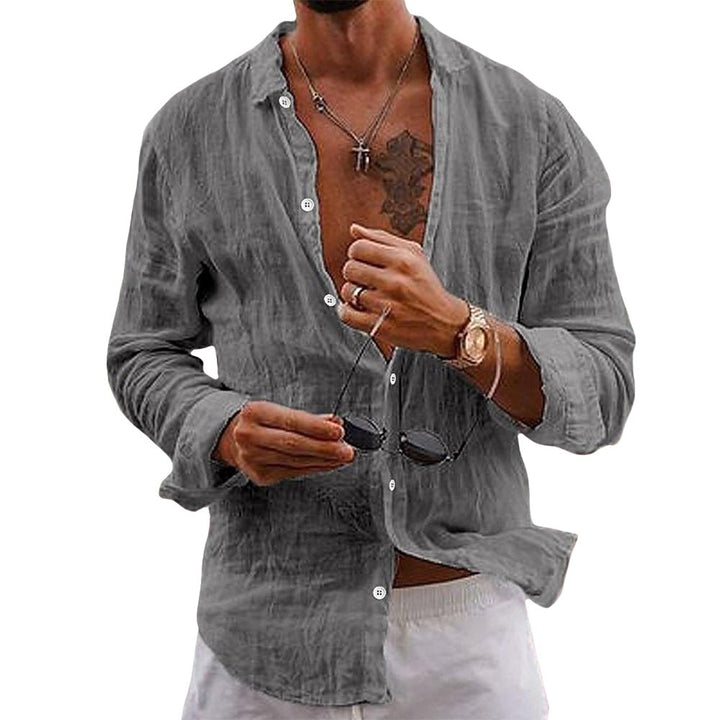Alden | Men’s Casual Linen Button-Down Shirt with Long Sleeve