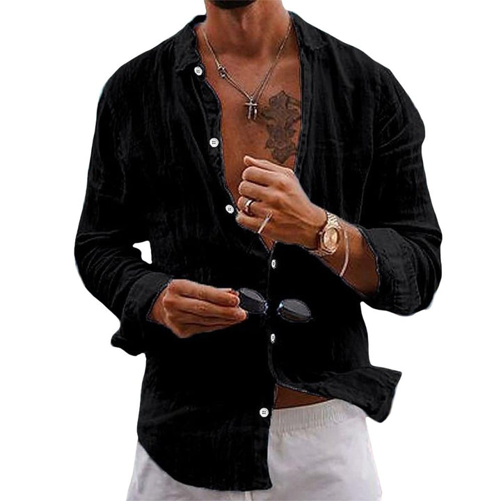 Alden | Men’s Casual Linen Button-Down Shirt with Long Sleeve