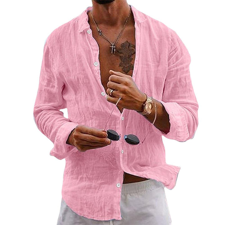 Alden | Men’s Casual Linen Button-Down Shirt with Long Sleeve