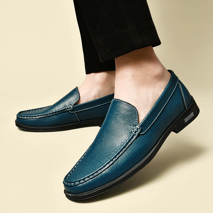 Jasper | Men’s Classic Leather Loafers with Stitched Design