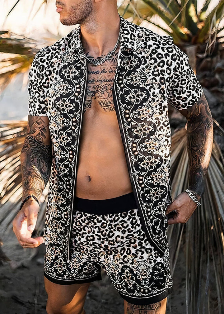 Zaire | Men’s Tropical Print Short Sleeve Shirt & Shorts Set