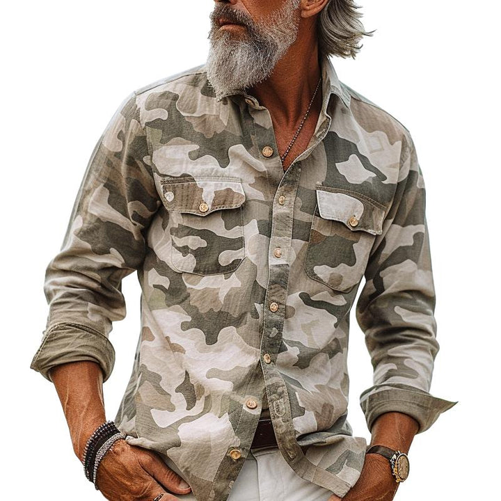 Gavin | Men's Camouflage Cargo Shirt with Chest Pockets and Buttons