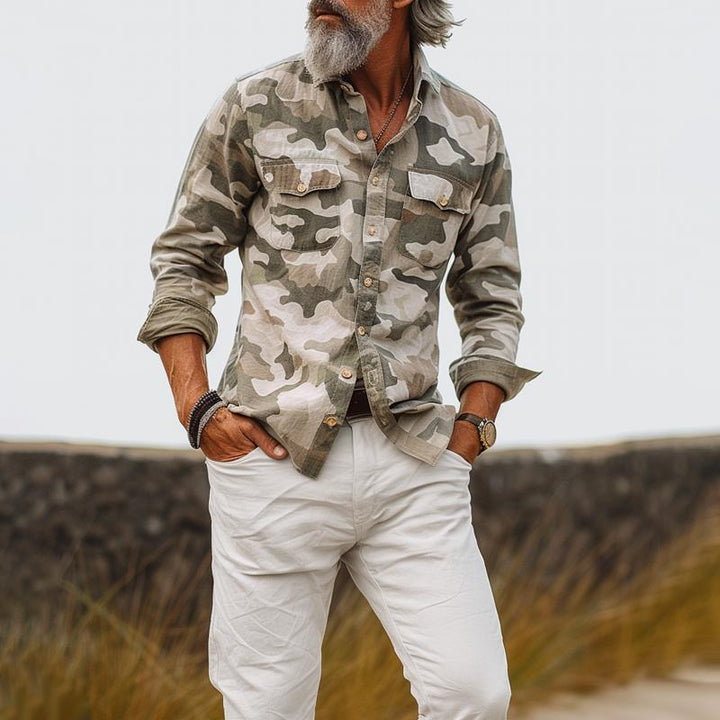 Gavin | Men's Camouflage Cargo Shirt with Chest Pockets and Buttons